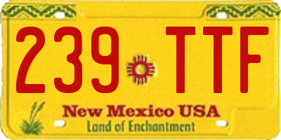 NM license plate 239TTF