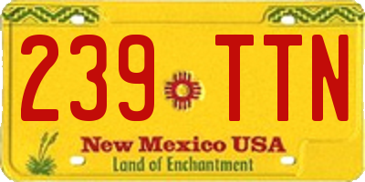 NM license plate 239TTN