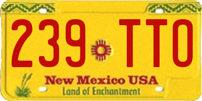 NM license plate 239TTO