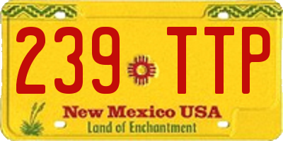 NM license plate 239TTP