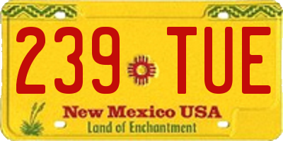NM license plate 239TUE