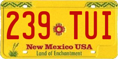 NM license plate 239TUI