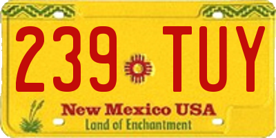 NM license plate 239TUY