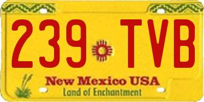 NM license plate 239TVB