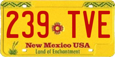 NM license plate 239TVE
