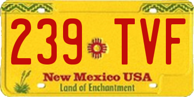 NM license plate 239TVF
