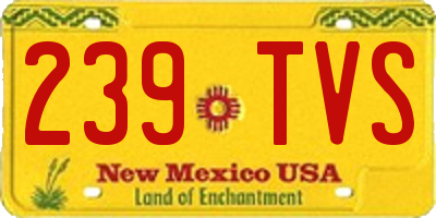 NM license plate 239TVS