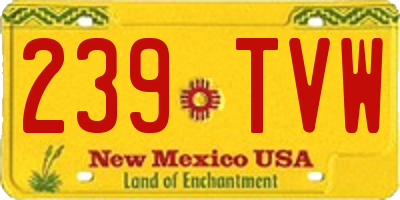 NM license plate 239TVW