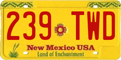 NM license plate 239TWD