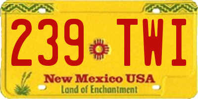 NM license plate 239TWI