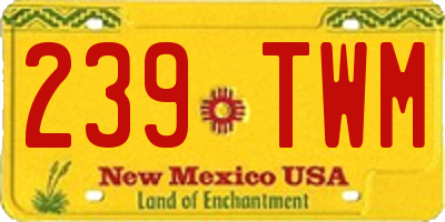 NM license plate 239TWM