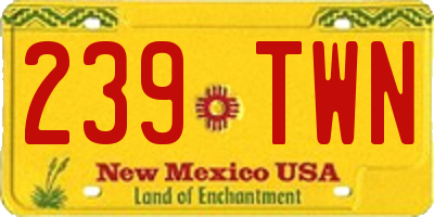 NM license plate 239TWN