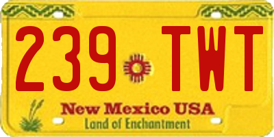 NM license plate 239TWT