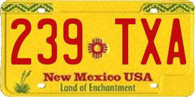 NM license plate 239TXA