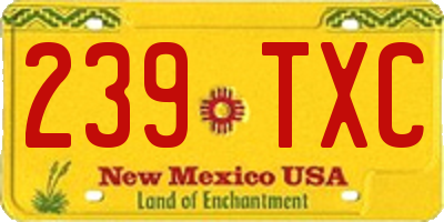 NM license plate 239TXC