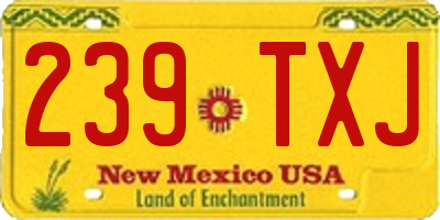 NM license plate 239TXJ