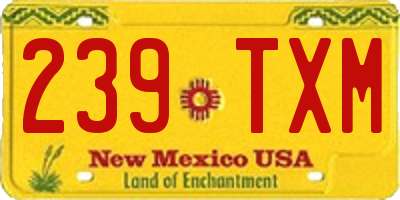 NM license plate 239TXM