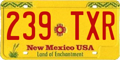 NM license plate 239TXR