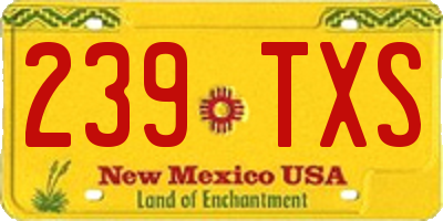NM license plate 239TXS