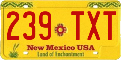NM license plate 239TXT