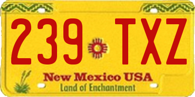 NM license plate 239TXZ
