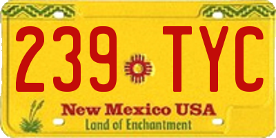 NM license plate 239TYC