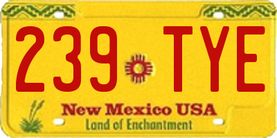 NM license plate 239TYE