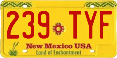NM license plate 239TYF