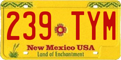 NM license plate 239TYM
