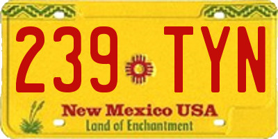 NM license plate 239TYN