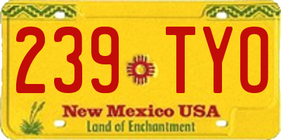 NM license plate 239TYO