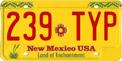 NM license plate 239TYP