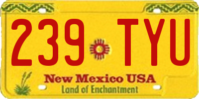 NM license plate 239TYU
