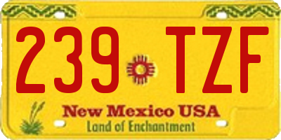 NM license plate 239TZF