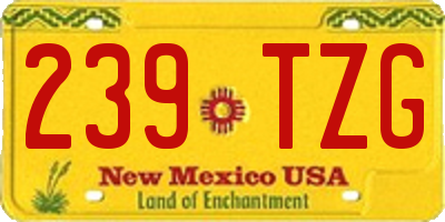 NM license plate 239TZG