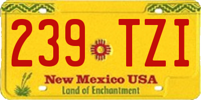 NM license plate 239TZI