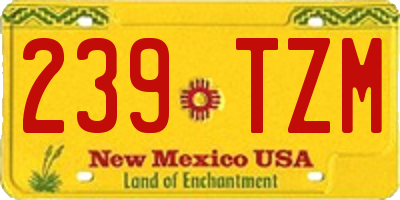 NM license plate 239TZM