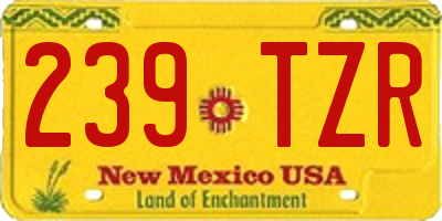 NM license plate 239TZR