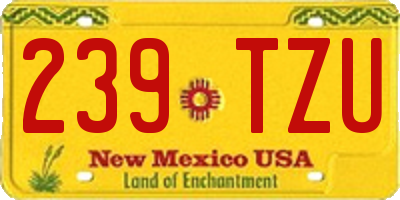 NM license plate 239TZU