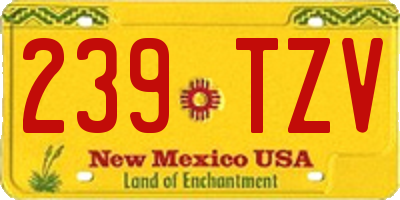 NM license plate 239TZV