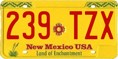 NM license plate 239TZX