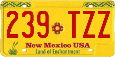 NM license plate 239TZZ