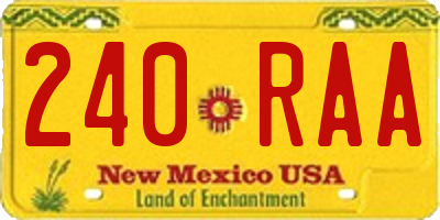 NM license plate 240RAA