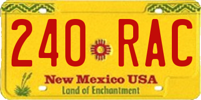 NM license plate 240RAC