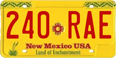 NM license plate 240RAE