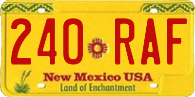 NM license plate 240RAF