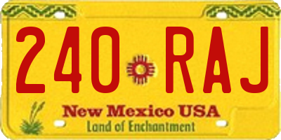 NM license plate 240RAJ