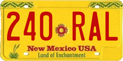 NM license plate 240RAL