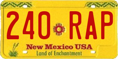 NM license plate 240RAP