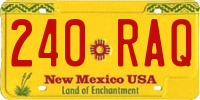 NM license plate 240RAQ